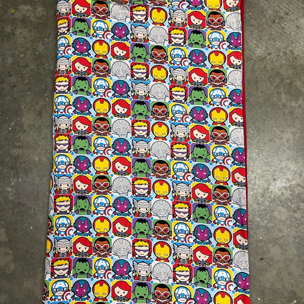 Handmade Superhero Marvel Pattern Blanket 65 inches long 35 inches wide